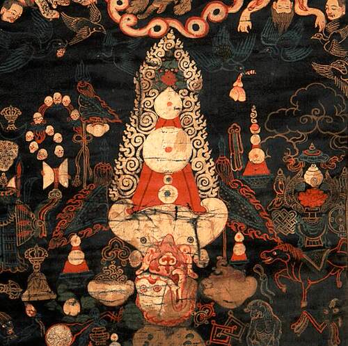 Dpal-Ldan Lhamo护法神 西藏绘画唐卡高清电子图片装饰喷绘素材
