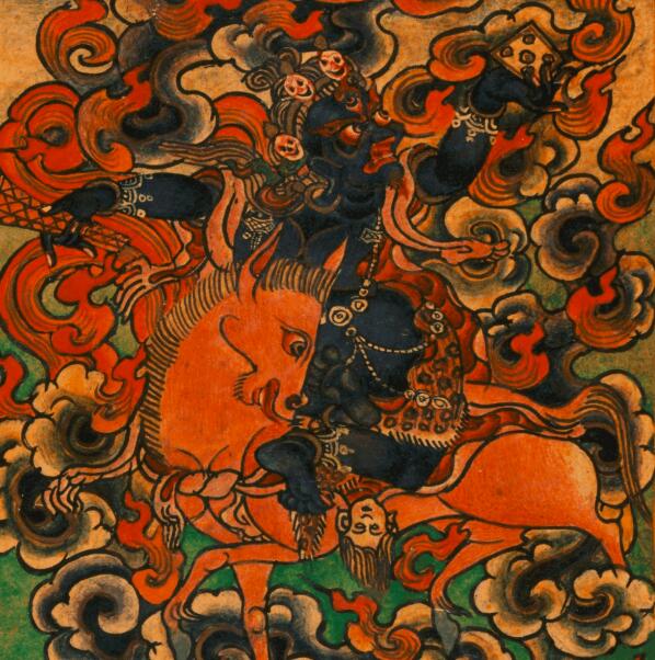 雅Yama骑着马1998 西藏绘画唐卡高清电子图片装饰喷绘临摹素材