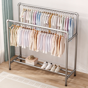 镀锌钢管落地晾衣架卧室阳台挂衣架户外防风晒衣服被子简易晾衣杆