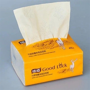 适运竹浆本色压花抽纸家庭装132*18包家用餐巾卫生婴儿纸抽400张