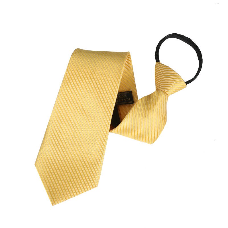 8黄色拉链手系男士正装商务结婚新郎金黄色斜纹一拉得领带色织