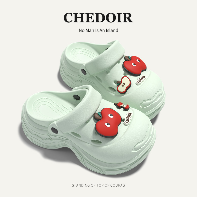 chedoir开口笑厚底包头拖鞋