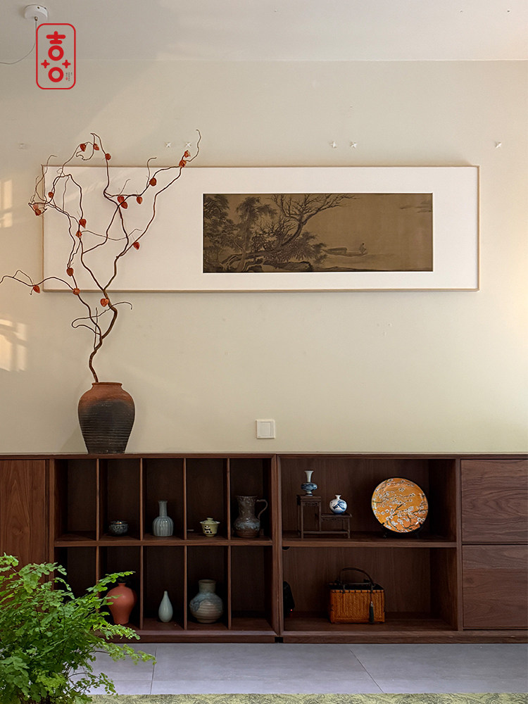 宋代美学新中国风客厅景观背景墙装饰画民宿茶室横幅挂画书房壁画