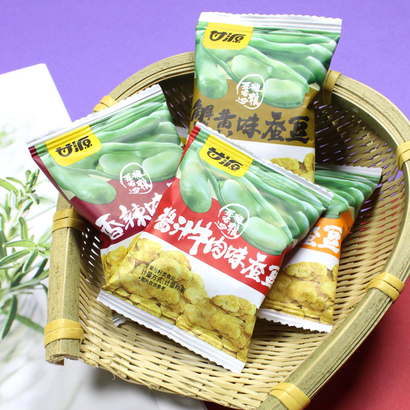 甘源蠶豆混合裝香辣蟹黃醬汁牛肉