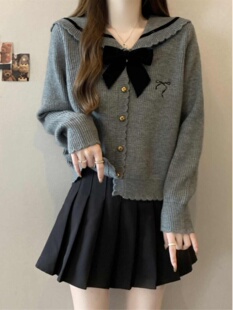 早秋女生全套套装学院风Jk套装韩剧女主角百褶裙迪士尼搭配