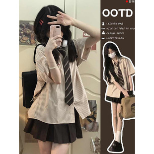 新款学院风减龄高级感小众韩系jk制服套装小个子百褶裙迪士尼穿搭