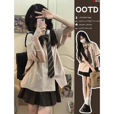 新款学院风减龄高级感小众韩系jk制服套装小个子百褶裙迪士尼穿搭