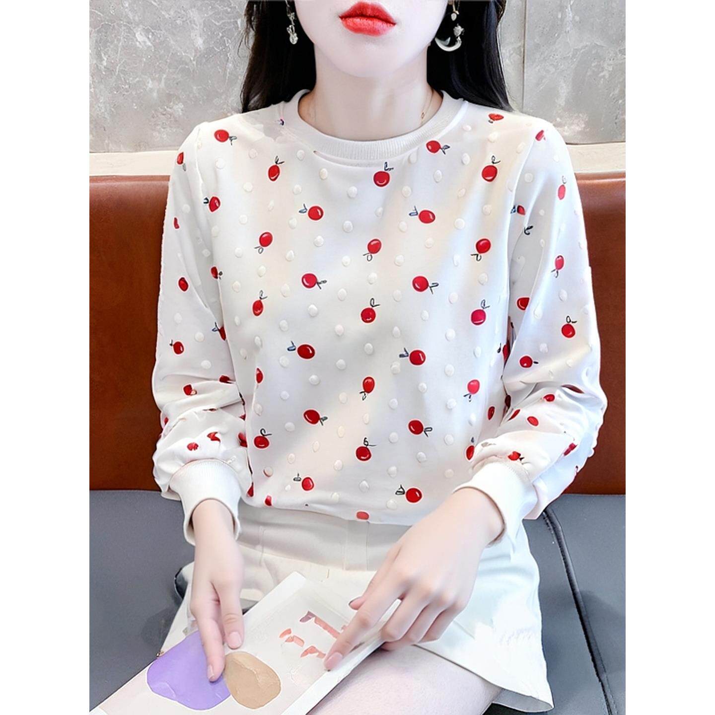 ROUMIKL长袖t恤女款2025秋季宽松衣服女ins潮潮女印花高颜值新款