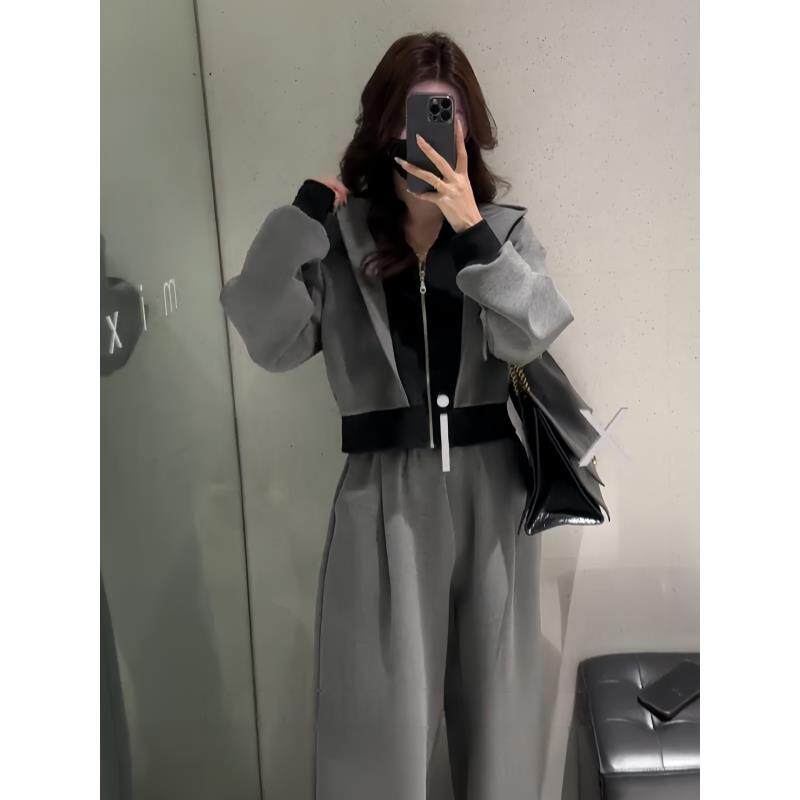 ROUMIKL休闲时尚套装女2025春秋季新款高级感小个子运动服卫衣爆