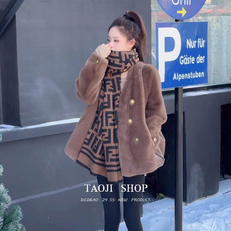 KATTERLLG加厚保暖毛毛外套女冬季新款高级感时尚轻奢气质宽松皮