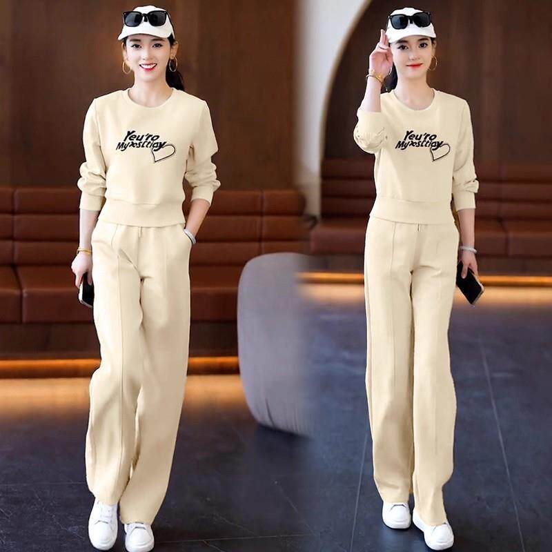 ROUMIKL时尚休闲套装女2025春秋季新款小个子减龄卫衣阔腿裤跑步