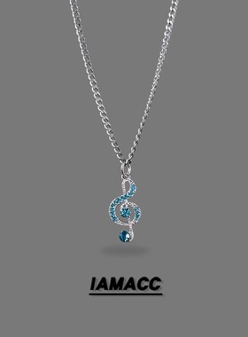 IAMACC蓝色音符项链男女情侣