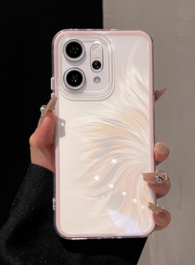 撞色软边适用OPPOreno14手机壳新款透明Reno13pro保护套findx8pro镜头全包防摔reno12高级感9超薄硅胶11女款7