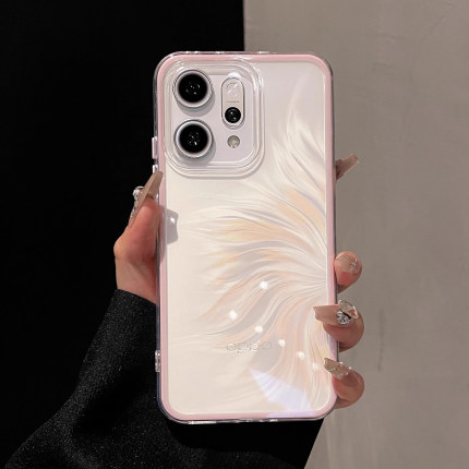 撞色软边适用OPPOreno14手机壳新款透明Reno13pro保护套findx8pro镜头全包防摔reno12高级感9超薄硅胶11女款7