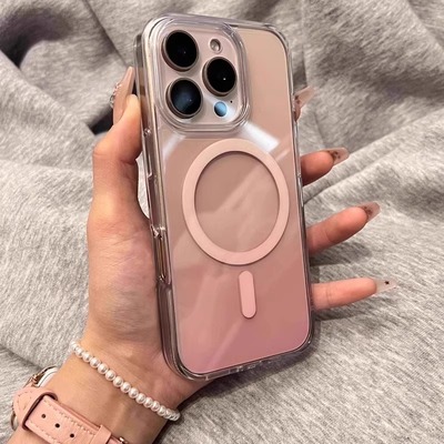 适用苹果透明渐变色带磁吸