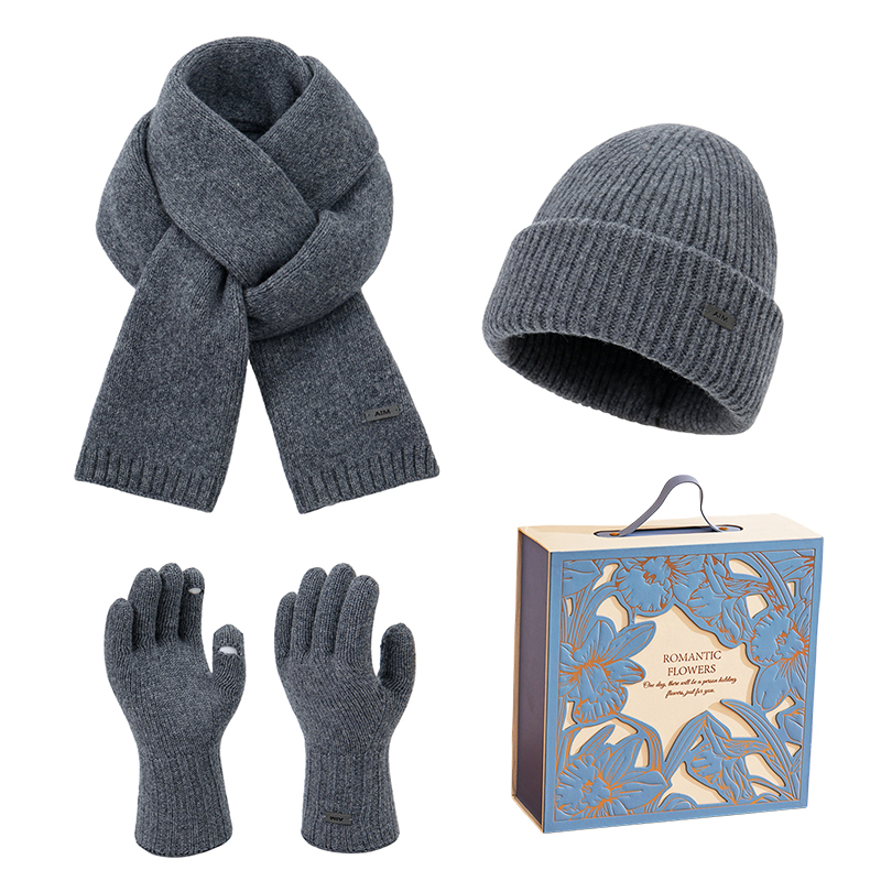冬季羊毛围巾帽子手套三件套礼盒