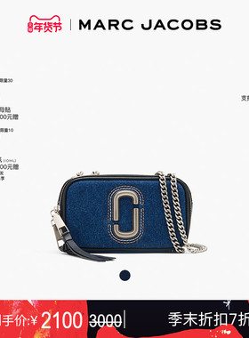 【季末折扣】MARC JACOBS/莫杰 SNAPSHOT 丹宁牛仔链条斜挎相机包