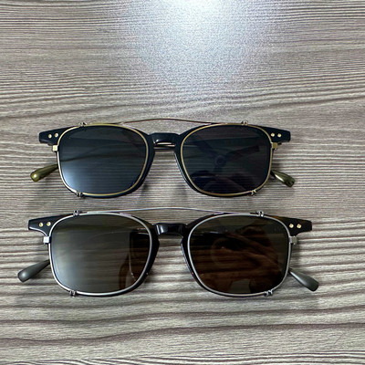 超轻纯钛一镜两用墨镜近视眼镜框