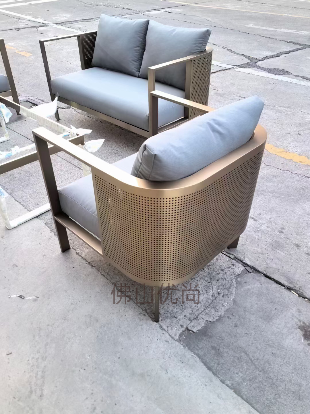 户外沙发组合售楼部别墅庭院花园躺椅设计师酒店露天阳台室外家具