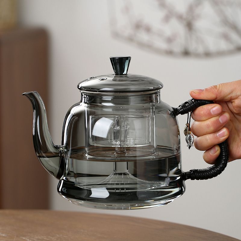 2024新款加厚玻璃煮茶壶煮茶器高端蒸煮一体养生套装烧水壶电陶炉
