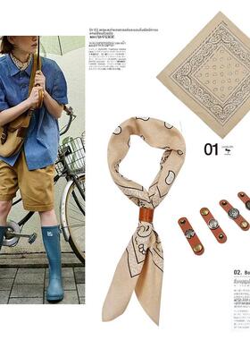 boyish style领口配饰柔软棉感小方巾领巾围巾头巾纯棉情侣潮覆古