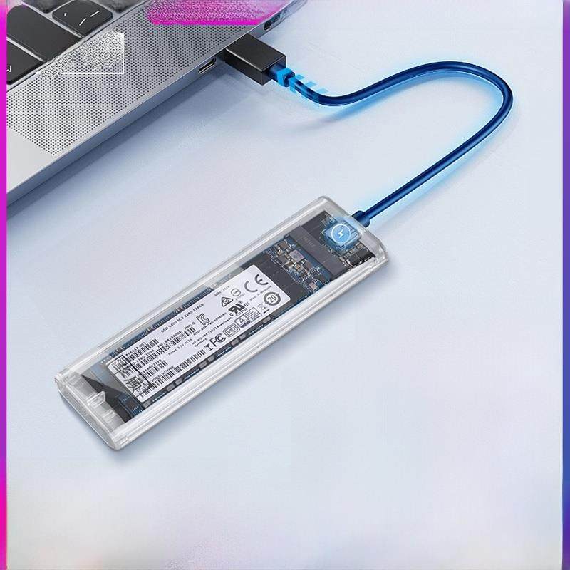 华顾 m.2固态透明硬盘盒子usb3.1Type-c外接nvme/ngff协议硬盘盒