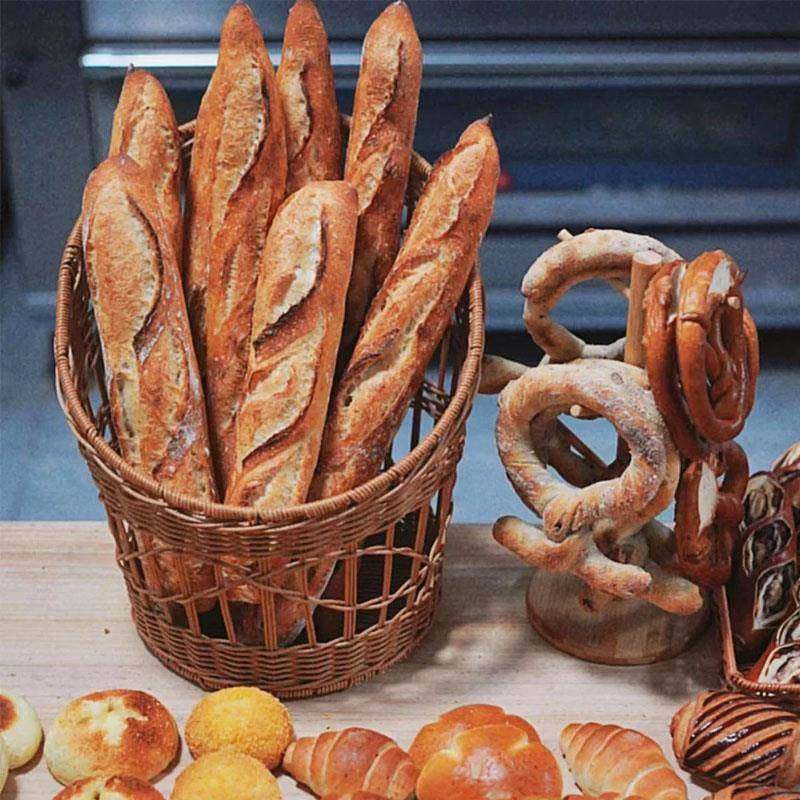 藤编法棍篮法式面包篮子 面包店展示篮创意收纳篮梯形圆形面包篮