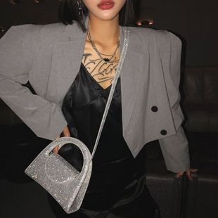 IAMNOT设计师品牌牛皮沙漏包2025新款Ines单肩斜挎手提包女包