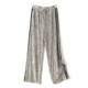 宽松高腰垂感休闲裤 西装 长裤 年会亮片阔腿裤 运动织带裤 子女潮宴会
