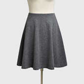 老钱风A100%针织全羊毛伞裙高级感女秋冬欧洲站正品 灰色显瘦百搭