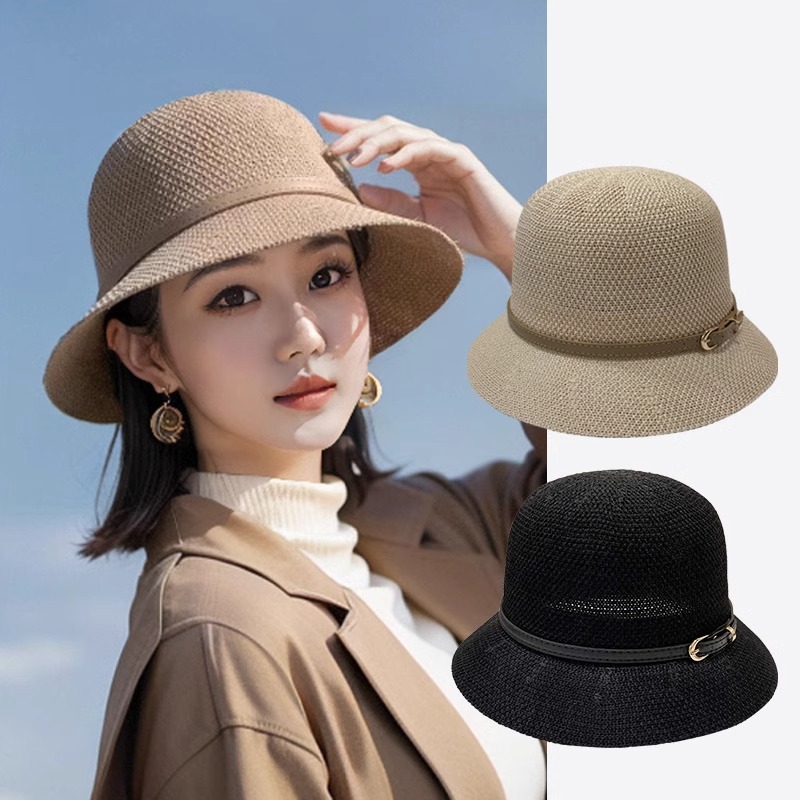 Classy key新加坡设计师联名款可折叠防晒渔夫帽子遮阳编织