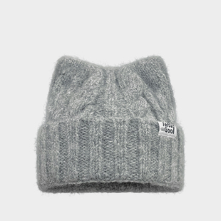 Classy key新加坡设计师联名款保暖百搭休闲针织冷帽猫耳朵毛线帽