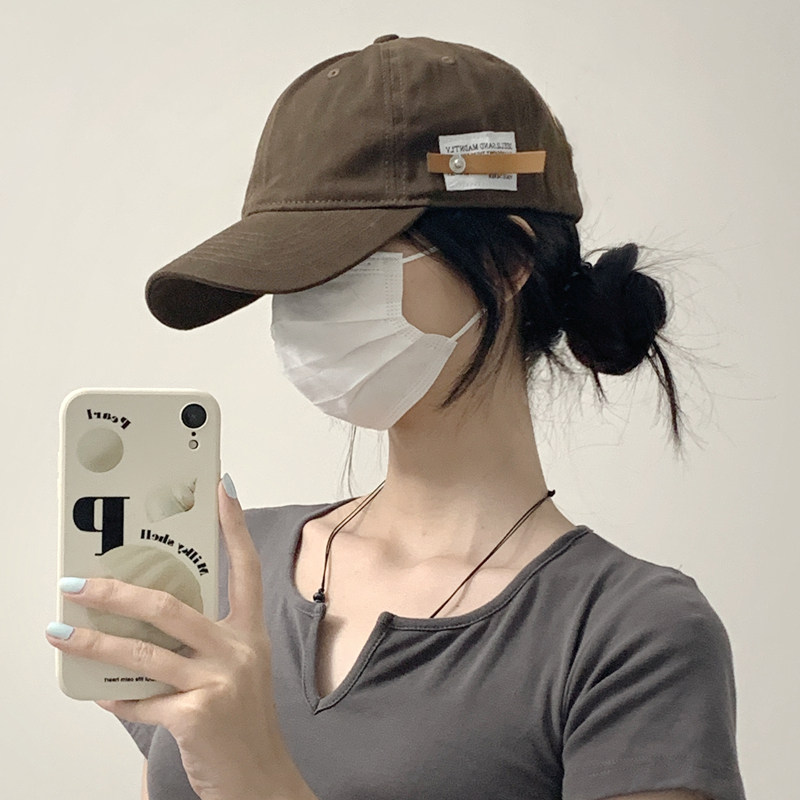 Classy key新加坡设计师联名款简约英文皮标鸭舌帽休闲软顶