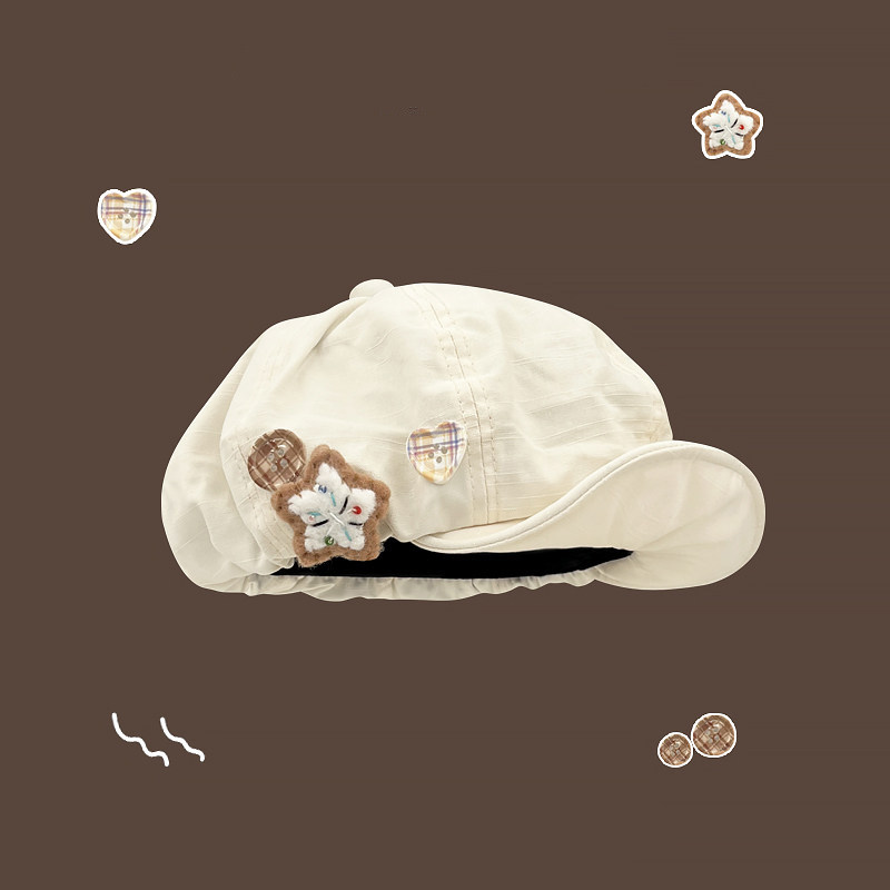 Classy key新加坡设计师联名款显脸小贝雷帽子百搭减龄棉麻