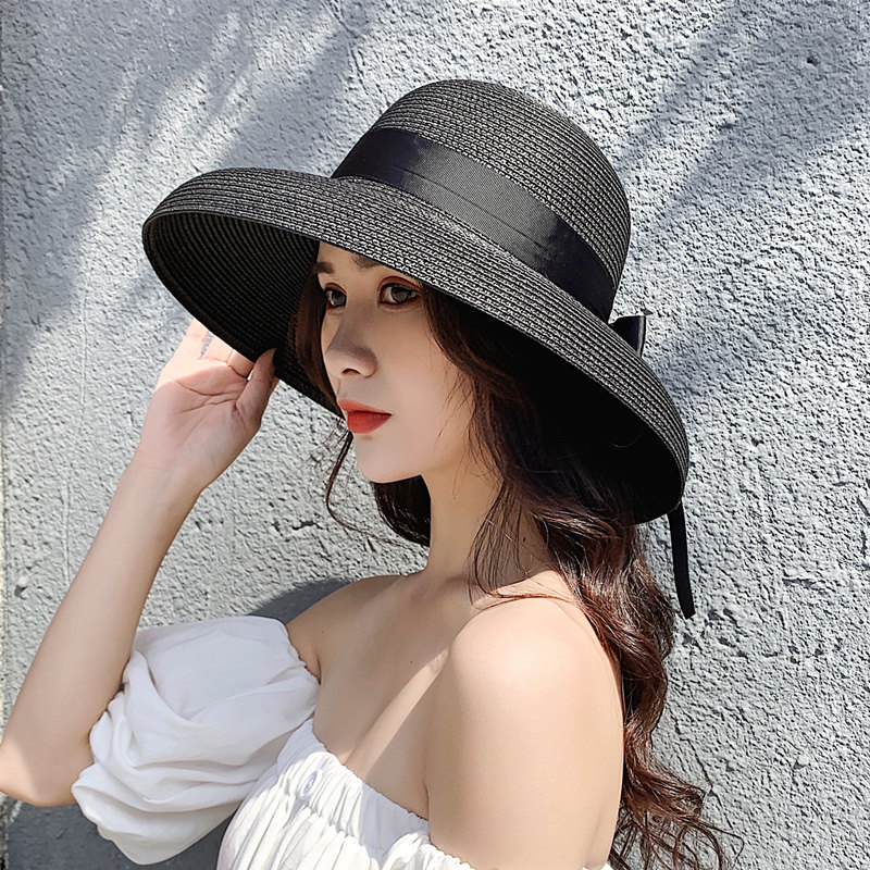 Classy key新加坡设计师联名款法式复古飘带草帽防晒遮脸太阳帽子