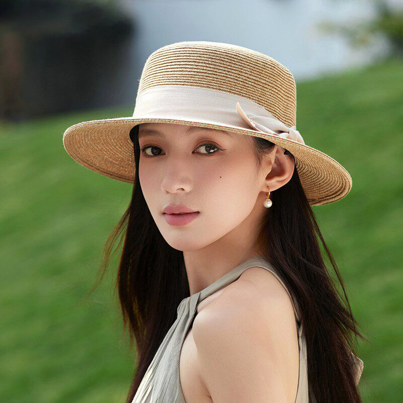 Classy key新加坡设计师联名款复古英伦风平顶礼帽遮阳防晒草帽子