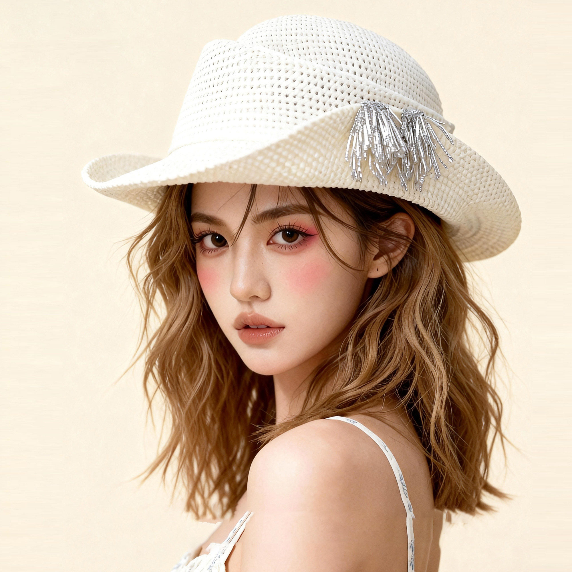 Classy key新加坡设计师联名款海边度假出片礼帽显脸小烟花