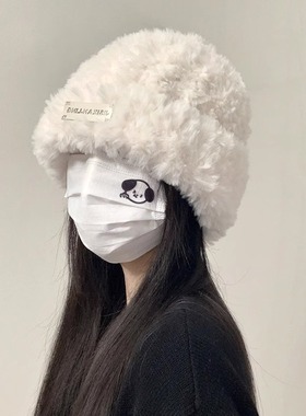 Classy key新加坡设计师联名款冷帽秋冬季百搭显脸小保暖白色帽子