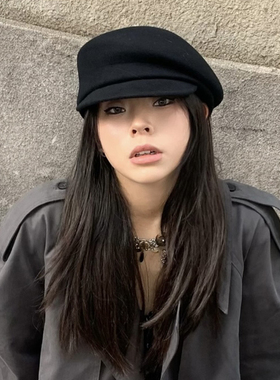 Classy key新加坡设计师联名款百搭毛呢画家帽fever同款贝雷帽子