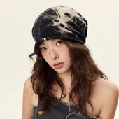 Classy key新加坡设计师联名款 卷边街头扎染堆堆帽针织包头冷帽女