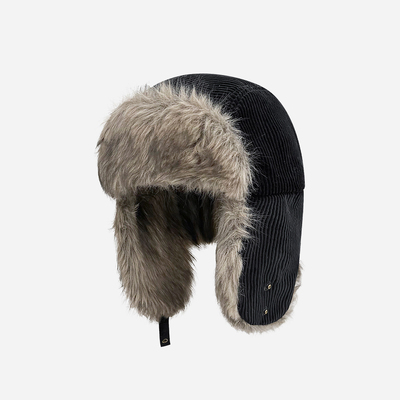 Classy key新加坡设计师联名款纯色灯芯绒毛绒雷锋帽护耳飞行帽