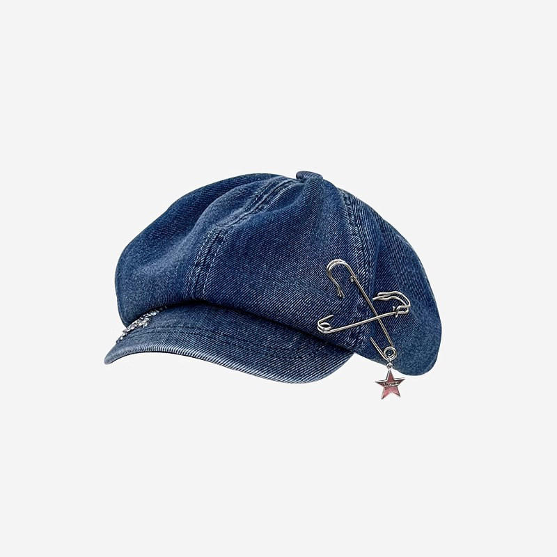 Classy key新加坡设计师联名款星星别针牛仔八角帽子显脸小