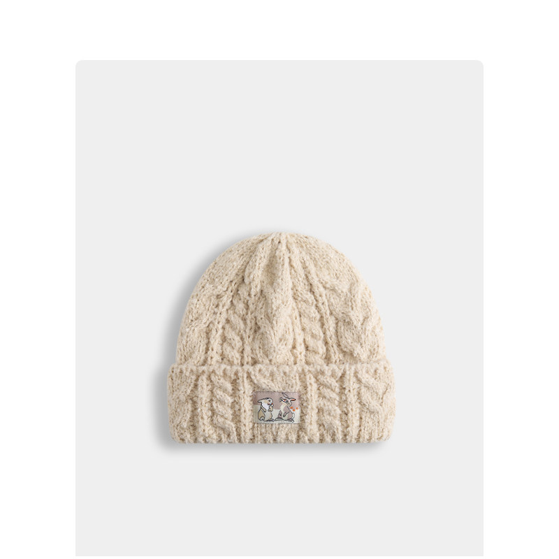 Classy key新加坡设计师联名款可爱兔子贴标毛线帽显脸小针织帽子,服饰配件/皮带/帽子/围巾,帽子,淘宝优惠券,粉丝福利购,淘宝优惠卷