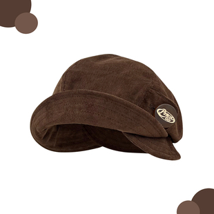Classy key新加坡设计师联名款灯芯绒翻檐渔夫帽子复古百搭盆帽潮