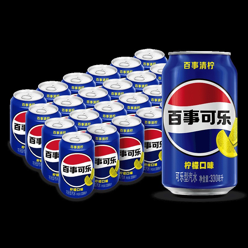 百事可乐清柠柠檬味汽水碳酸图片