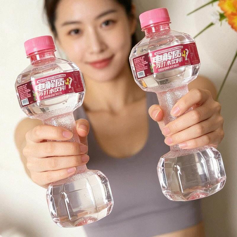 魅之力苏打水哑铃1L/瓶茉莉味不止解渴自带力量健身当哑铃粉色装s