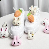 饰儿童可爱固定鞋 面装 扣挂件配饰 带扣鞋 胡萝卜小兔子卡通毛绒鞋