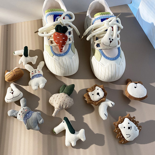 可拆卸布艺小兔子鞋扣鞋面装饰品