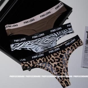 性感2025新款 女无痕三角裤 纯棉裆抑菌低腰女生 欧美豹纹内裤 好辣