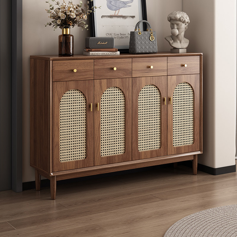 透气鞋柜家用门口实木框收纳柜一体靠墙入户玄关柜2025新款爆款